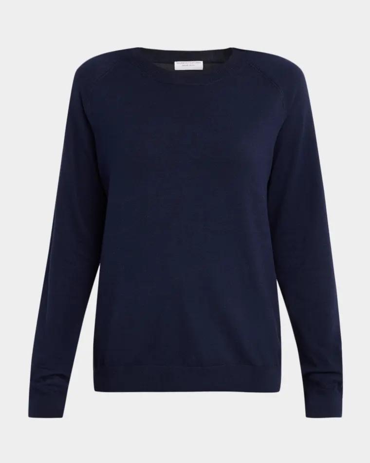 Raglan-Sleeve Cotton Sweater by MAJESTIC FILATURES