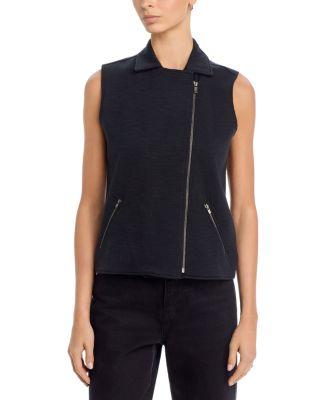Sleeveless Moto Jacket by MAJESTIC FILATURES