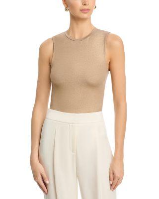Soft Touch Metallic Crewneck Tank Top by MAJESTIC FILATURES