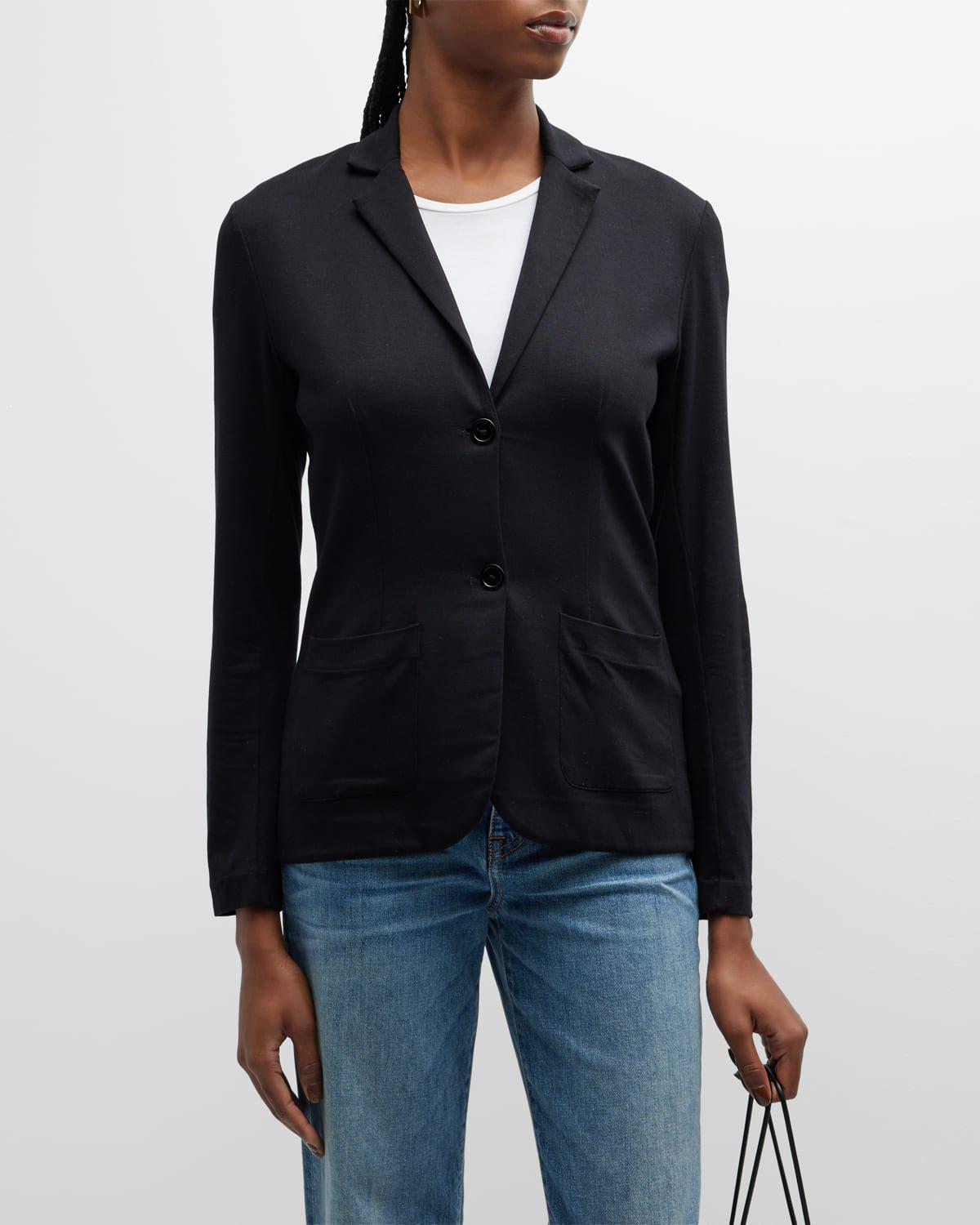Soft Touch Two-Button Blazer by MAJESTIC FILATURES