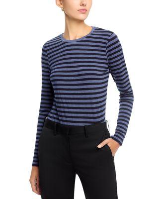 Striped Long Sleeve Crewneck Tee by MAJESTIC FILATURES