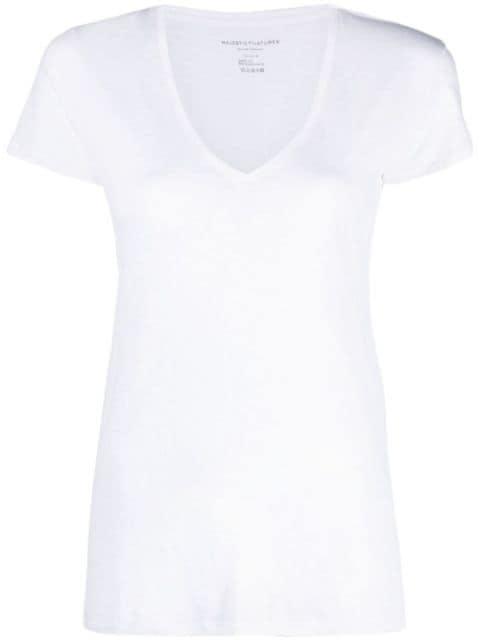 V-neck short-sleeve T-shirt by MAJESTIC FILATURES