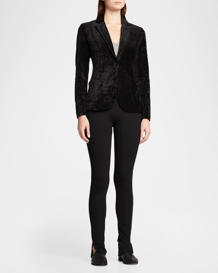 Velour One-Button Blazer by MAJESTIC FILATURES