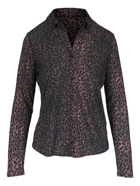 animal-print long-sleeve shirt by MAJESTIC FILATURES