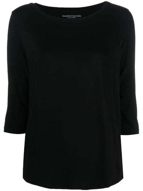 boat-neck jersey top by MAJESTIC FILATURES