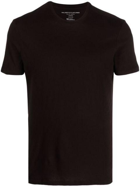 crew-neck cotton-blend T-shirt by MAJESTIC FILATURES
