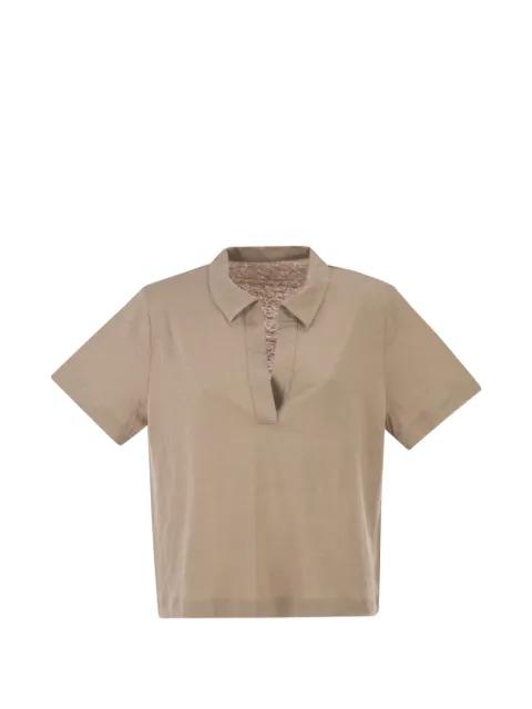 cropped V-neck polo shirt by MAJESTIC FILATURES