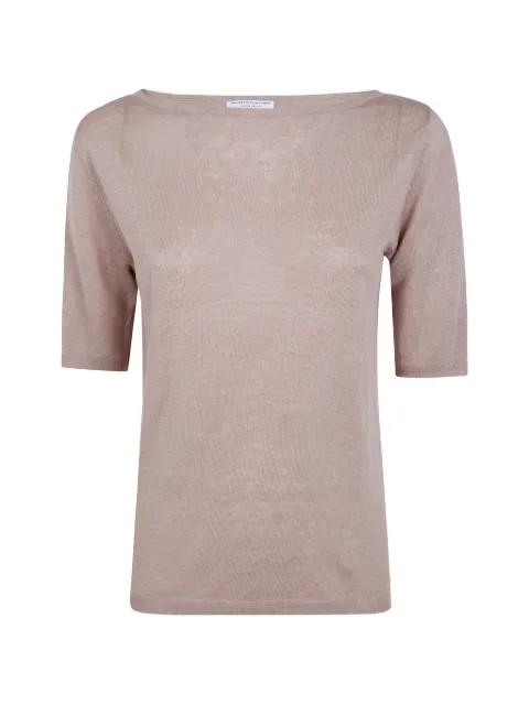 fine-knit boat-neck T-shirt by MAJESTIC FILATURES