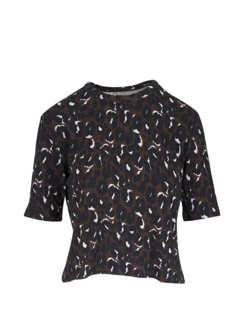leopard-print ribbed top by MAJESTIC FILATURES