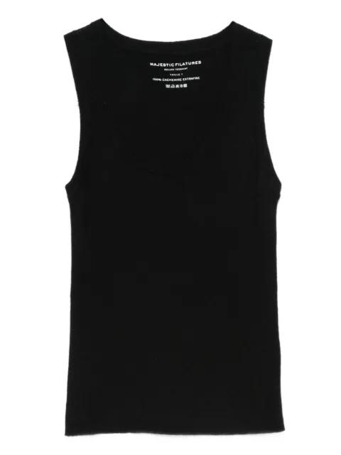 ribbed cashmere tank top by MAJESTIC FILATURES
