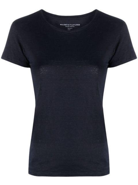 short-sleeved linen T-shirt by MAJESTIC FILATURES