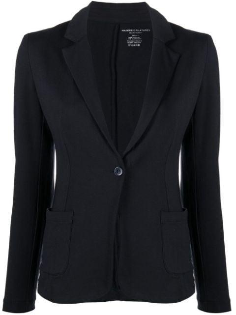 single-breasted fitted blazer by MAJESTIC FILATURES
