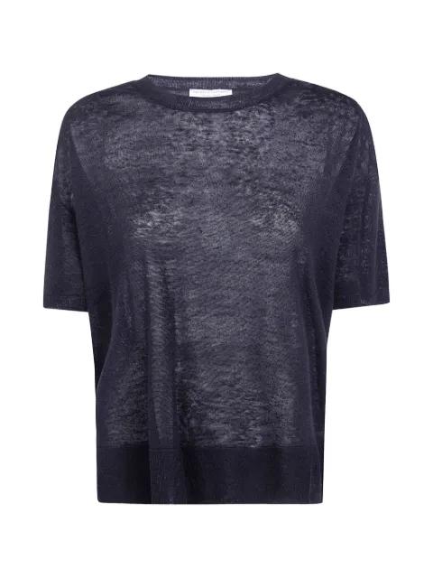 slub-texture semi-sheer T-shirt by MAJESTIC FILATURES