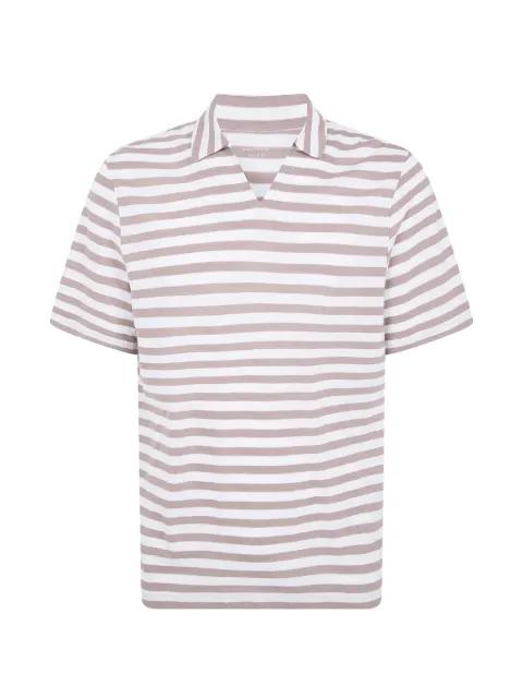 striped V-neck T-shirt by MAJESTIC FILATURES