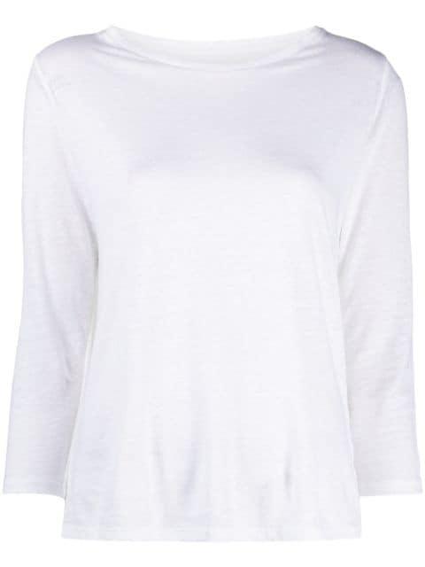 wide-neck three-quarter sleeves T-Shirt by MAJESTIC FILATURES