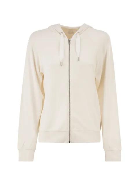 zip-up raglan-sleeve hoodie by MAJESTIC FILATURES