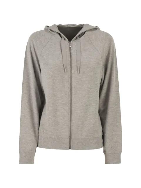 zip-up raglan-sleeve hoodie by MAJESTIC FILATURES