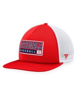 Men's Red, White Washington Nationals Foam Trucker Snapback Hat by MAJESTIC