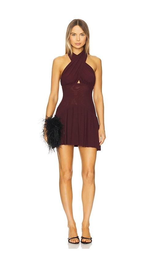 MAJORELLE Alina Mini Dress in Burgundy by MAJORELLE