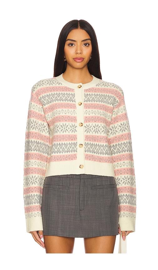 MAJORELLE Annalee Fairisle Cardigan in Ivory by MAJORELLE
