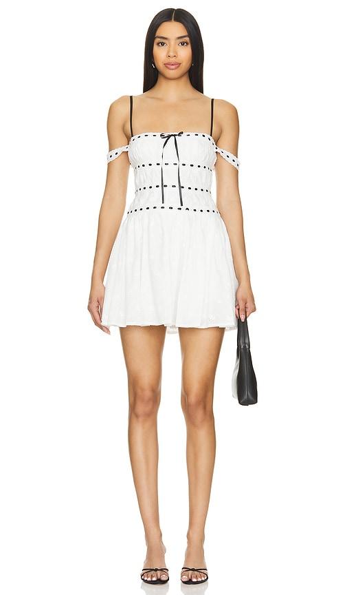 MAJORELLE Carmen Mini Dress in White by MAJORELLE