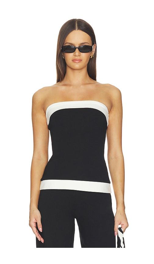 MAJORELLE Cecilia Top in Black,White by MAJORELLE