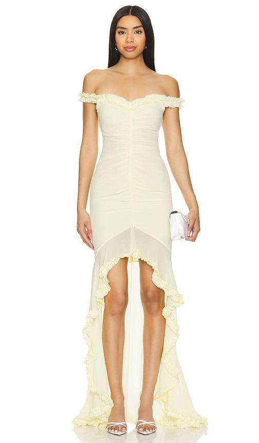 MAJORELLE Chandra Gown in Lemon by MAJORELLE