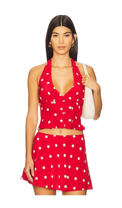 MAJORELLE Deanna Halter Top in Red by MAJORELLE