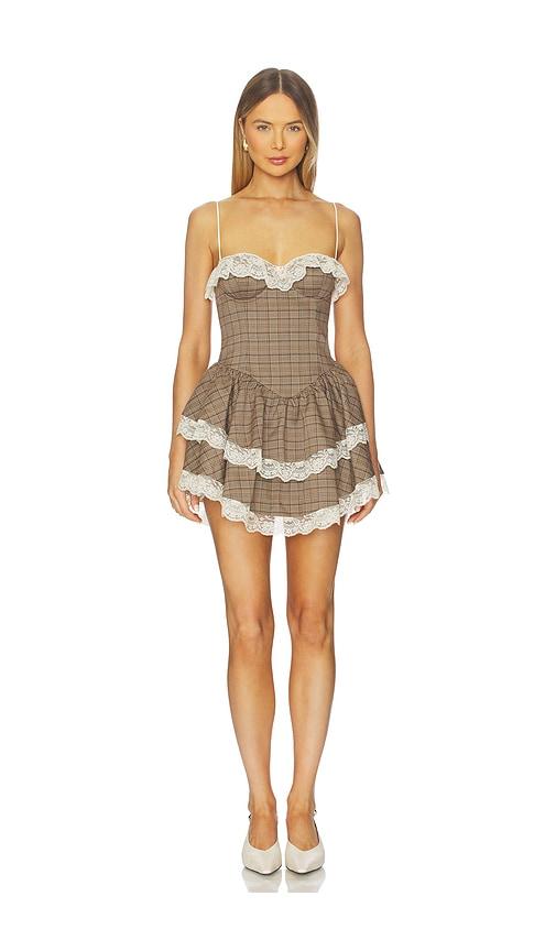 MAJORELLE Dolly Mini Dress in Brown by MAJORELLE