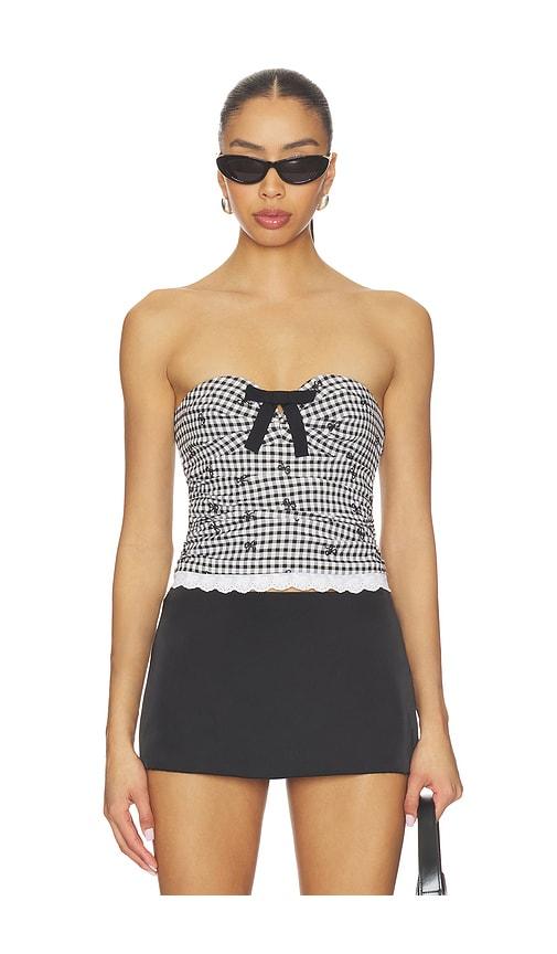 MAJORELLE Emilia Top in Black,White by MAJORELLE