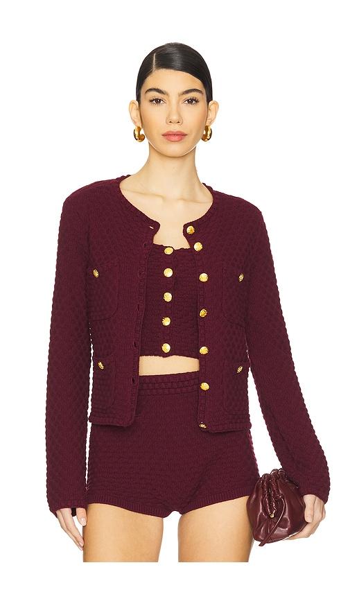 MAJORELLE Evaline Cardigan in Burgundy by MAJORELLE