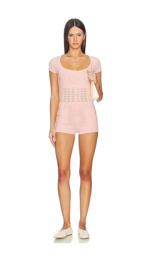 MAJORELLE Fenella Short Sleeve Romper in Pink by MAJORELLE