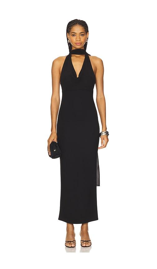 MAJORELLE Kelly Halter Gown in Black by MAJORELLE