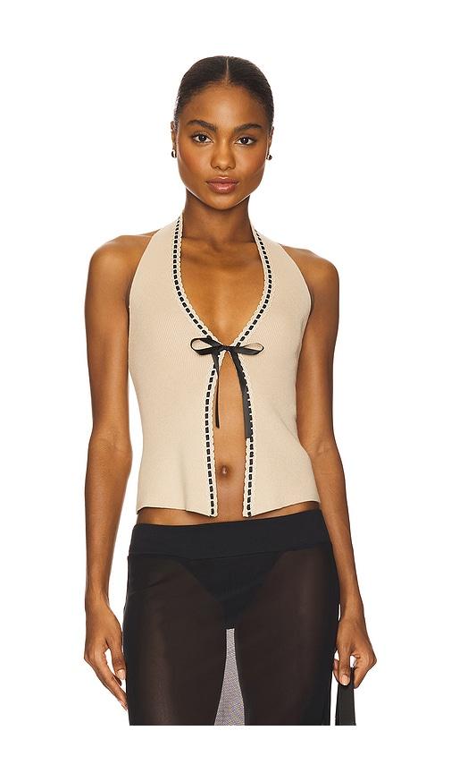 MAJORELLE Kladuia Top in Beige by MAJORELLE