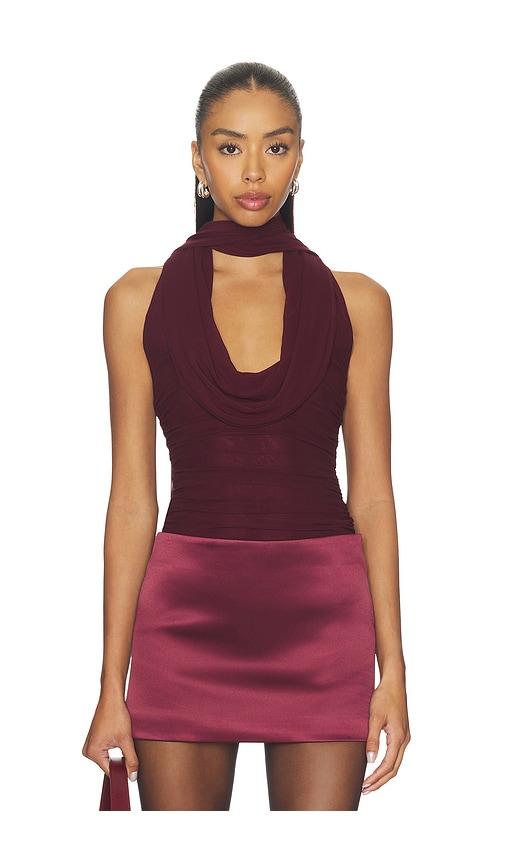MAJORELLE Leslie Top in Burgundy by MAJORELLE