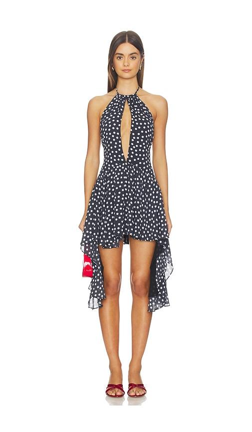 MAJORELLE Lita Mini Dress in Black,White by MAJORELLE