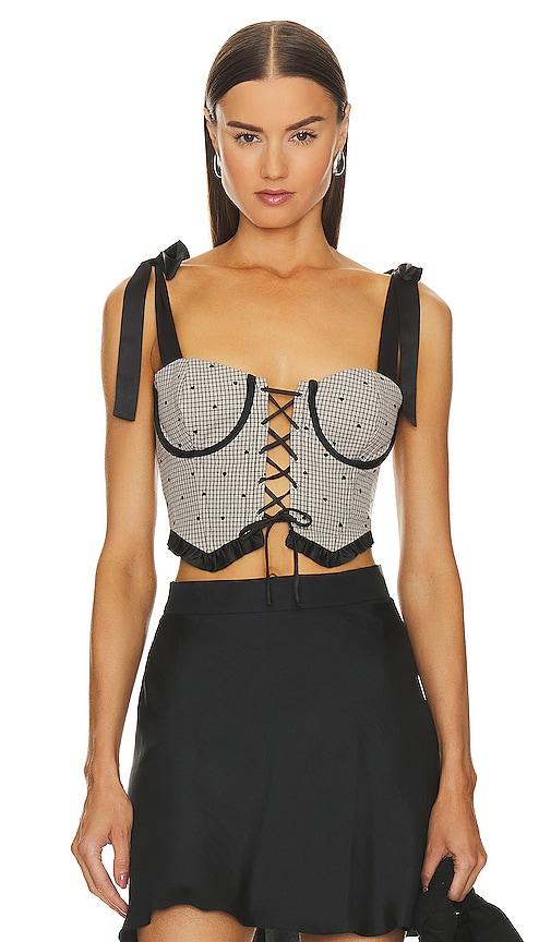 MAJORELLE Lyla Bustier Top in Grey by MAJORELLE