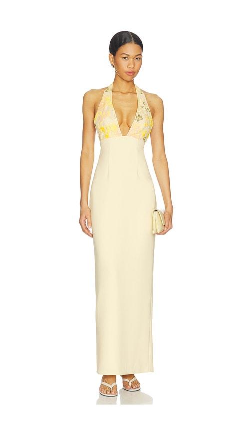 MAJORELLE Maizie Gown in Lemon by MAJORELLE