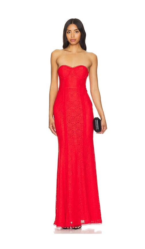MAJORELLE Mari Elena Gown in Red by MAJORELLE