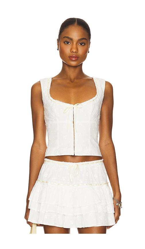 MAJORELLE Maura Top in White by MAJORELLE
