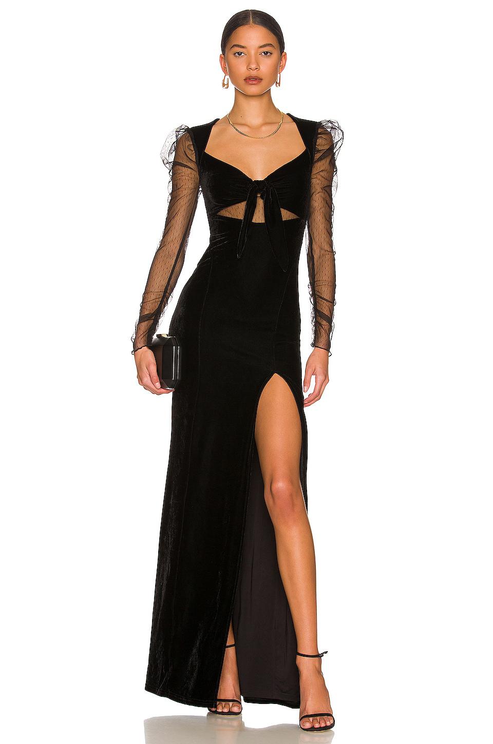 MAJORELLE Maya Gown in Black by MAJORELLE