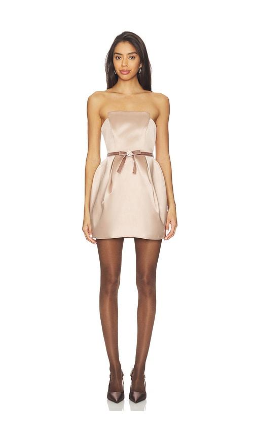 MAJORELLE Midge Mini Dress in Metallic Gold by MAJORELLE