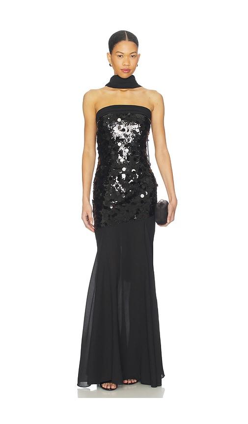 MAJORELLE Mills Gown in Black by MAJORELLE
