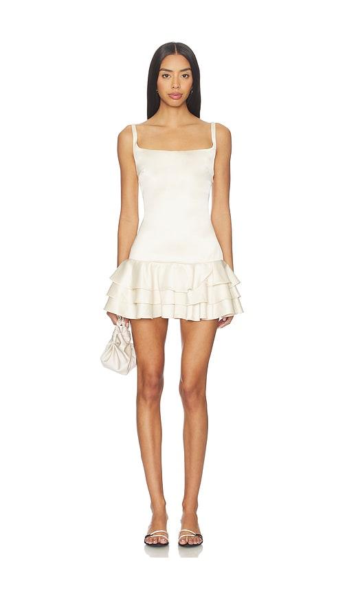 MAJORELLE Paola Mini Dress in Cream by MAJORELLE