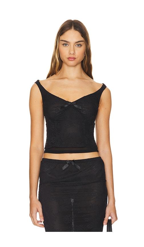 MAJORELLE Phoebe Top in Black by MAJORELLE