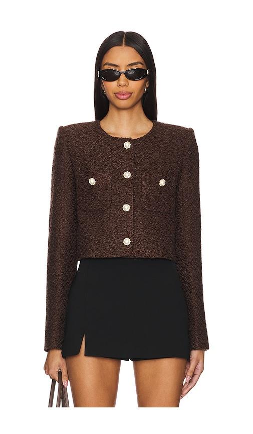 MAJORELLE Riah Jacket in Chocolate by MAJORELLE
