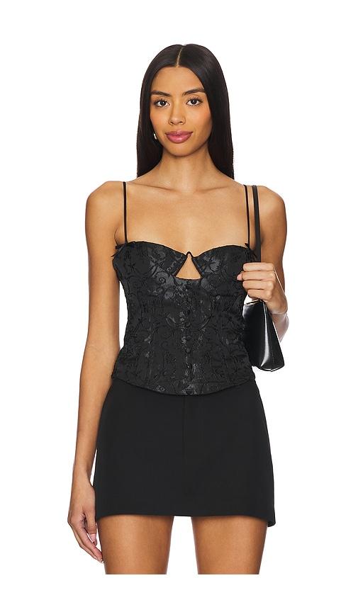 MAJORELLE Ro Bustier Top in Black by MAJORELLE