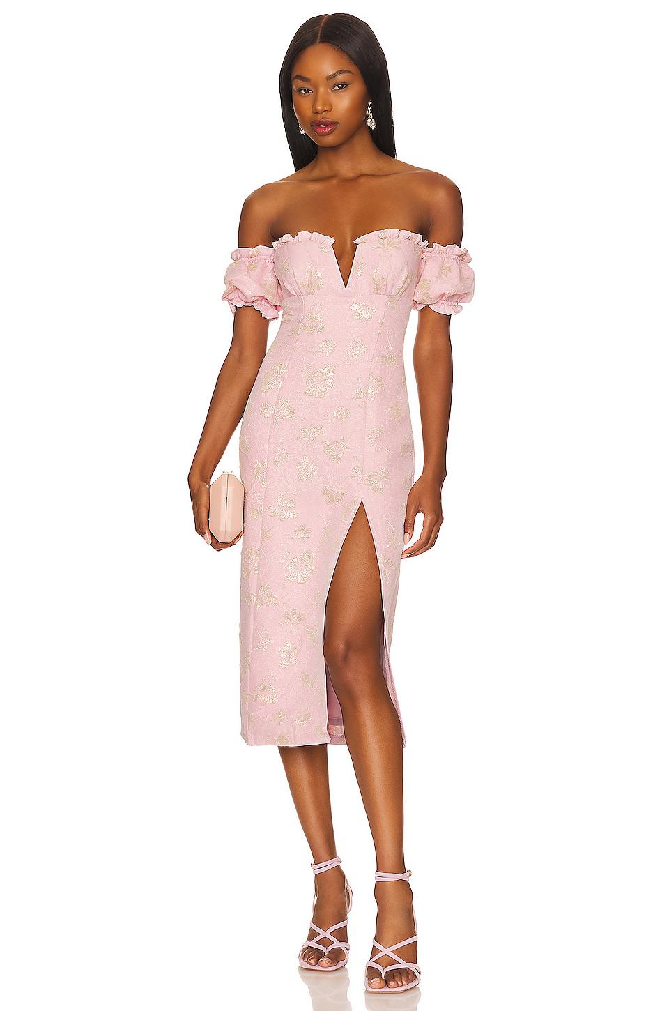 MAJORELLE Solandia Midi Dress in Pink by MAJORELLE