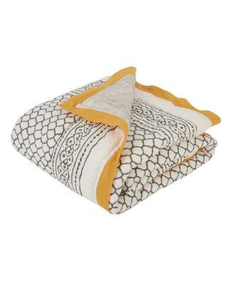 Unisex Handmade Block-Printed Cotton Crib Quilt - Baby by MALABAR BABY