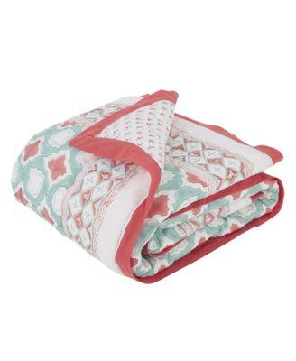 Unisex Handmade Block-Printed Cotton Crib Quilt - Baby by MALABAR BABY